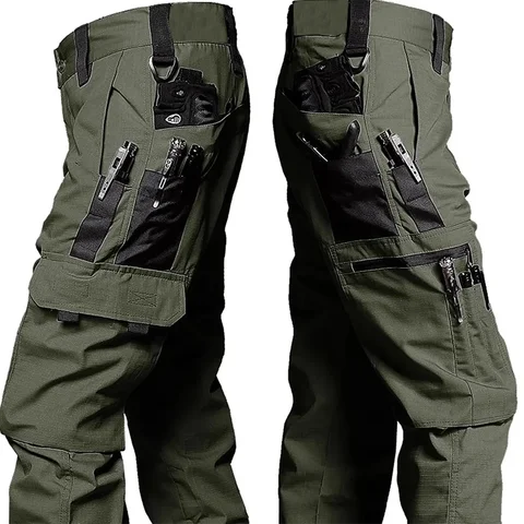 New Tactical Work Pants Men Outdoor Cargo Trousers Multi-pocket Waterproof Pant Autumn Spring Outdoor Workwear Hiking Trousers