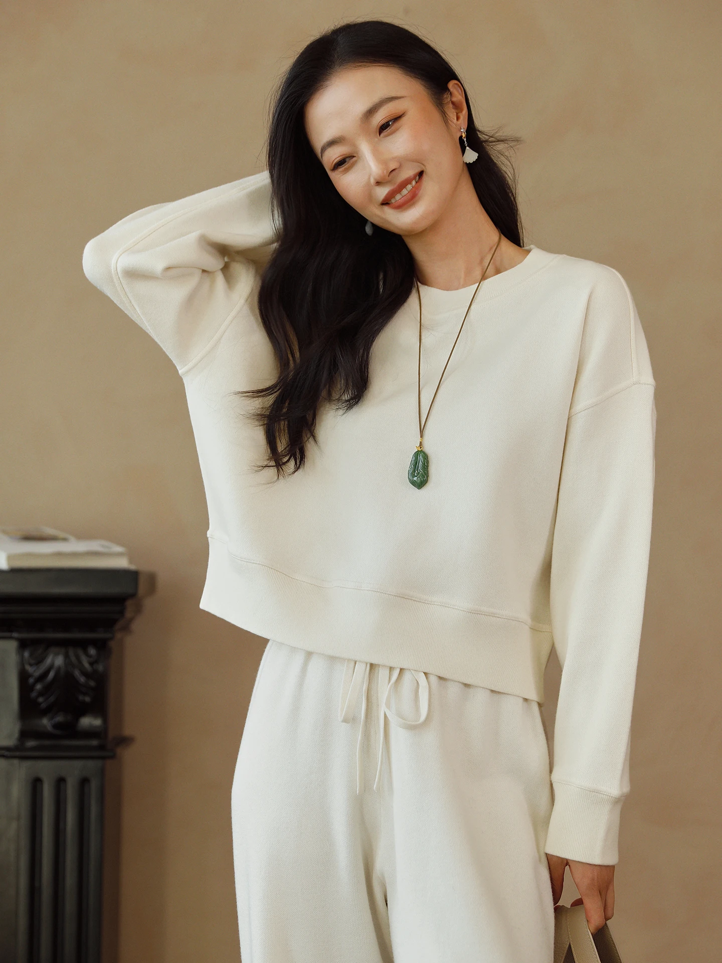 

Loose Fit round Ne Knitted Sweatirt ort Women's Sle Comfortable Winter New Arrival Color Commute Faion