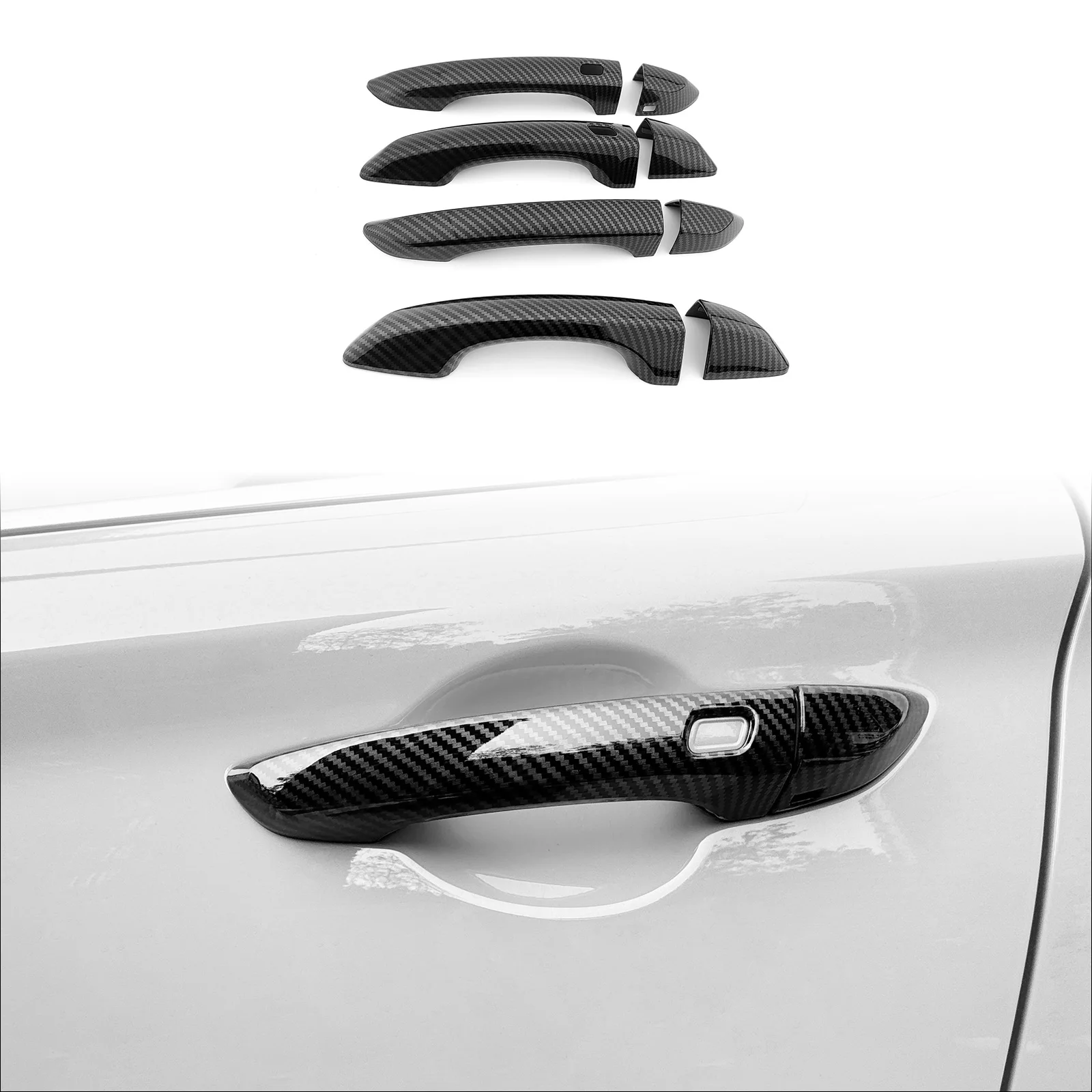 

Углеродная Черная защитная крышка для наружной дверной ручки автомобиля для Genesis G70 стильные ABS наклейки аксессуары