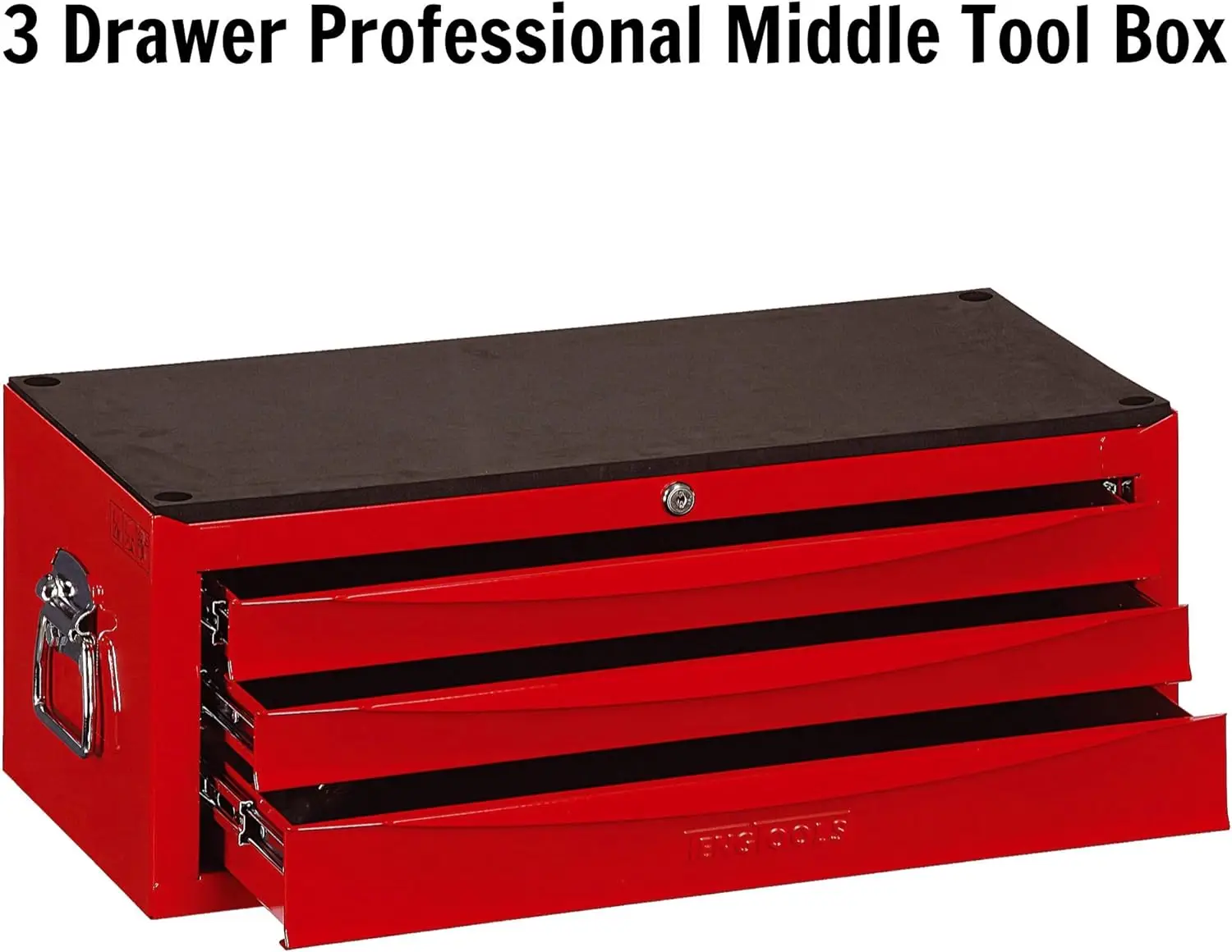 3 Drawer Professional Portable Steel Lockable Red SV Middle Tool Box - TC803USVTeng Tools 3 Drawer Professional