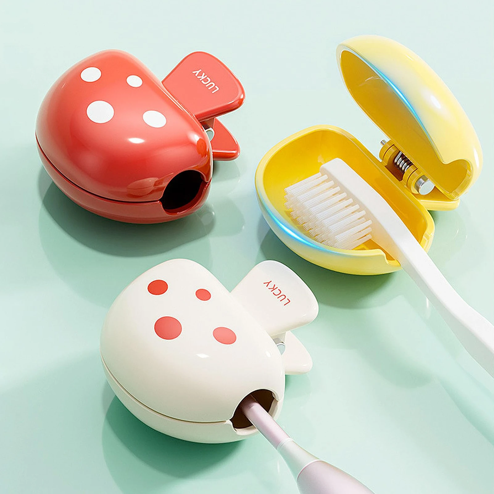 

Cute Mushroom Toothbrush Protective Cover Dustproof Head Cover Toothbrush Head Protective Case for Travel Hiking Camping