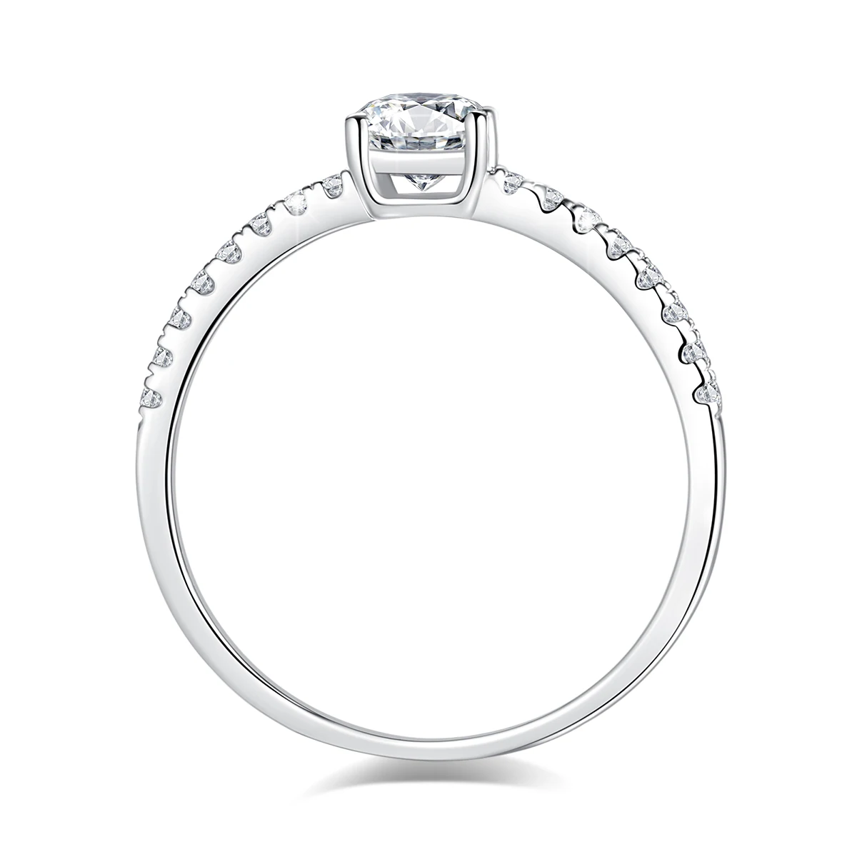 Mit Zertifikat, Original Massiv 18k Vergoldeter 925 Silber Moissanit-Ring, Princess-Schliff, Luxus-Hochzeitsschmuck für Frauen, Geschenk – Detail 4