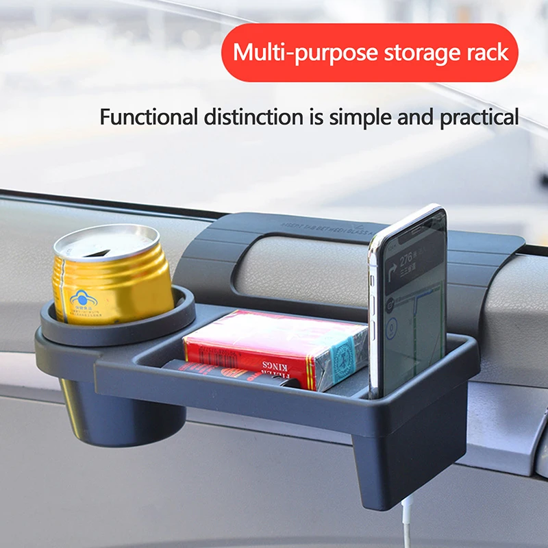 1Pcs For Vehicle Multifunctional Car Organizer Box With Cup Holder Drink Holder Side Door Window Phone Slot Hanging Storage Rack