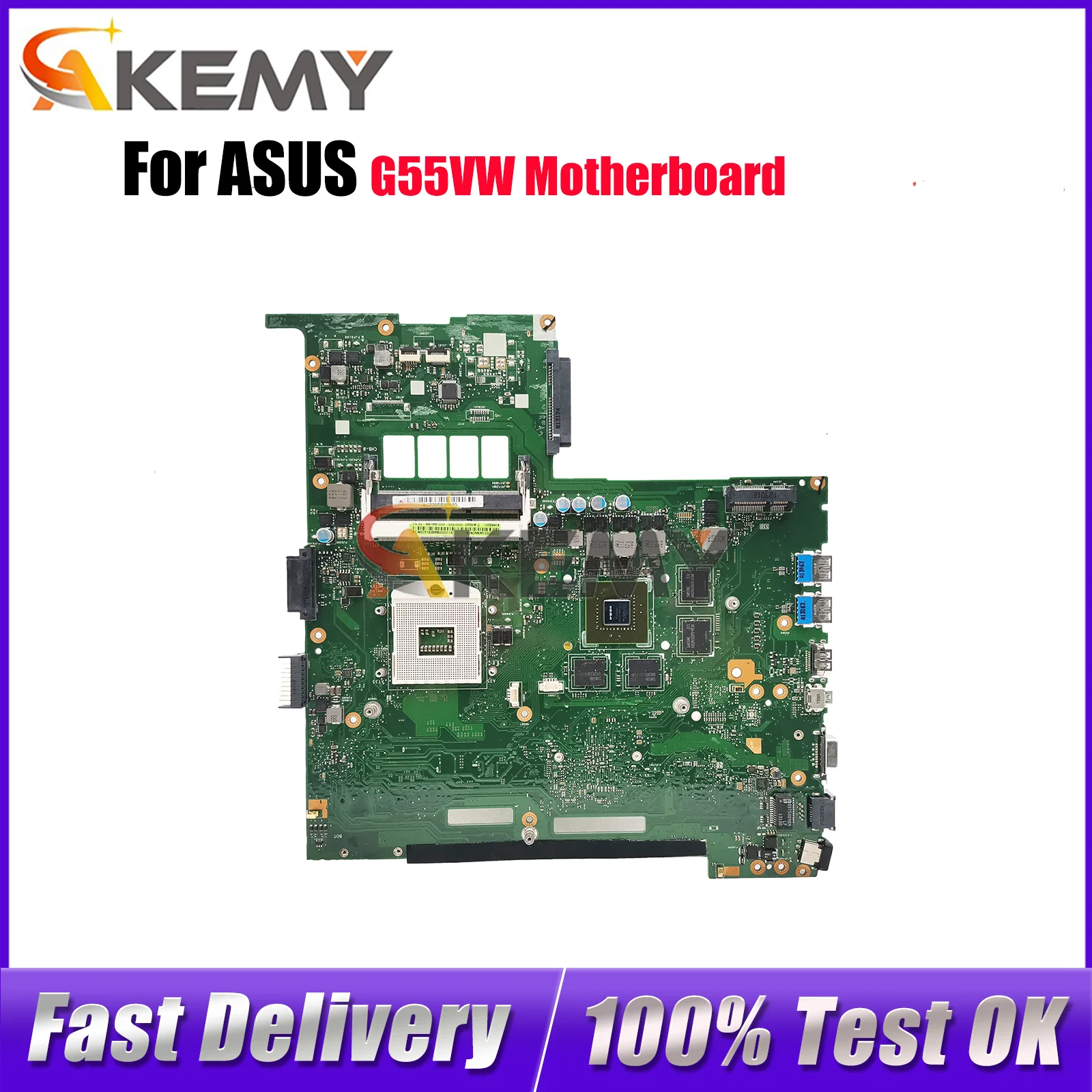 

G55VW Laptop Motherboard For ASUS G55VW G55V Notebook Mainboard This item is in stock 100% tests OK fast shipping High quality