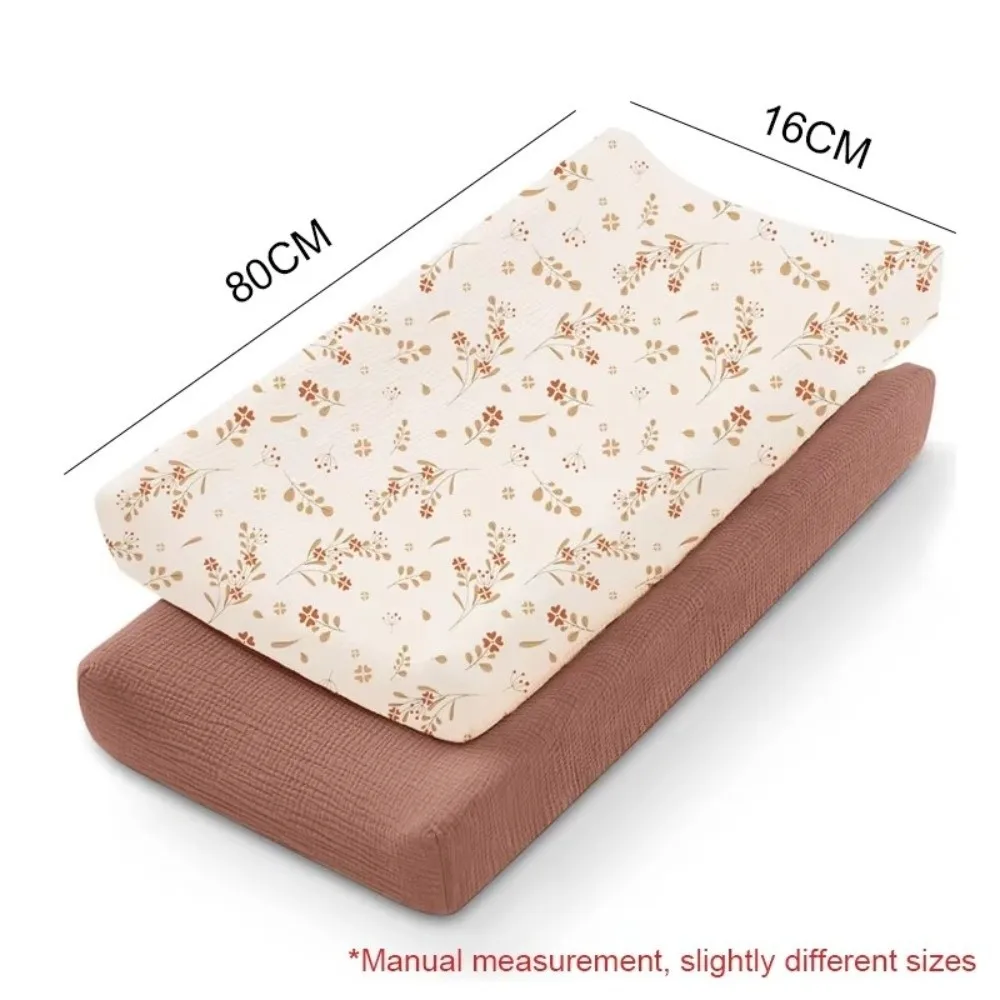 2 قطعة حفاضات القطن تنفس تغيير الوسادة غطاء الترا لينة المجهزة ورقة حفاضات مبدل الوسادة قابلة لإعادة الاستخدام حفاضات وسادة المجهزة ورقة #6