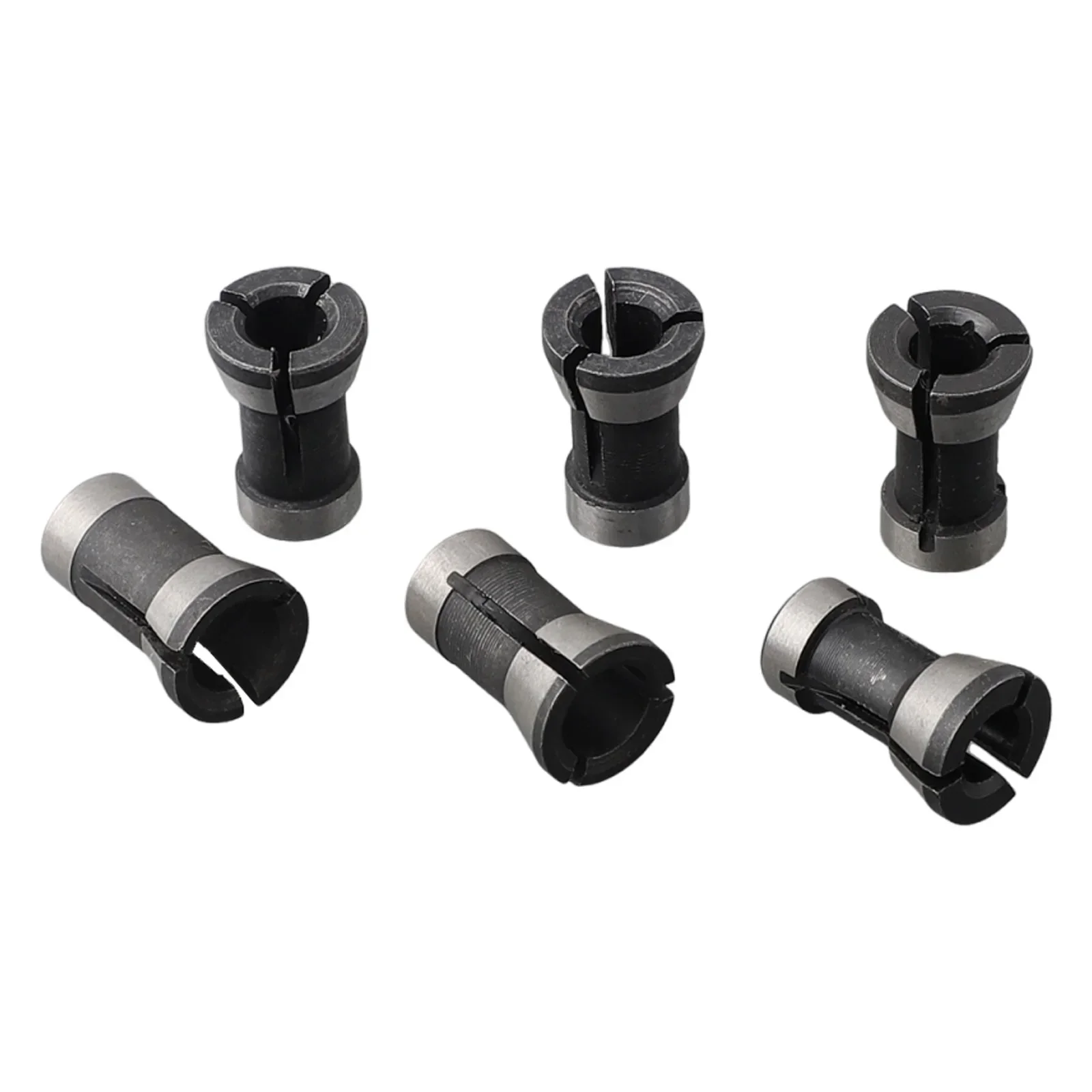 6 peças roteador bit pinça mandril 6/6.35/8mm para aparar máquina de gravura roteador madeira fresa peças da ferramenta elétrica