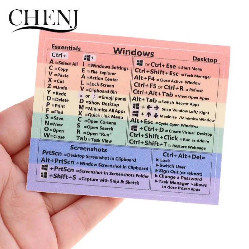 Windows PC Referenz Tastatur Short cut Aufkleber Kleber für PC Laptop Desktop Regenbogen Cheat Sheet Aufkleber