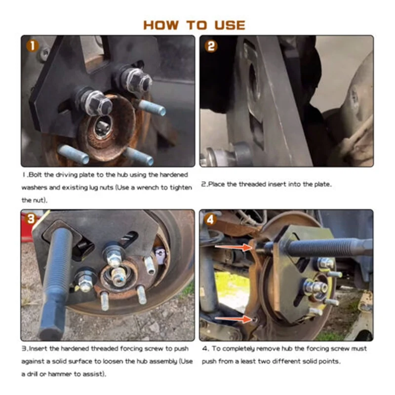 40100 Wheel Bearing Hub Remover Tool Mount Kit Alloy Steel Universal Disassembly Tool For 5 6 8 Lug Hubs