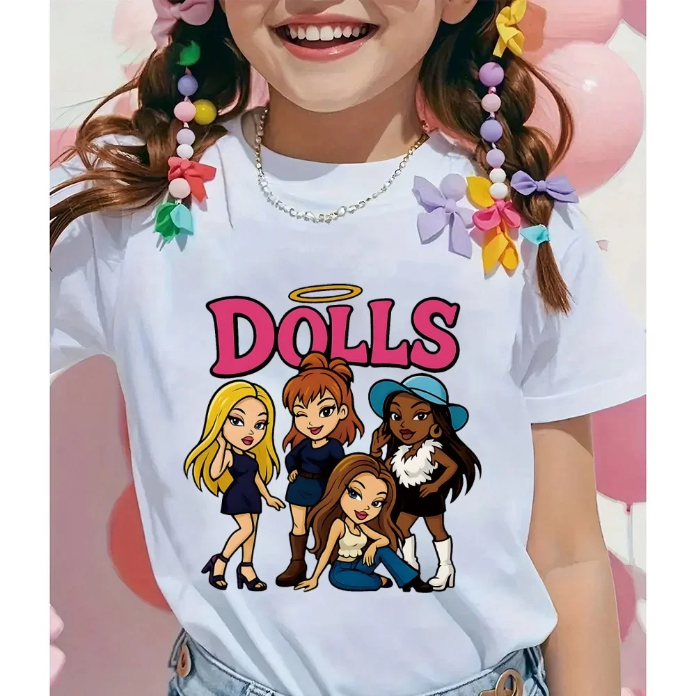 Children's Clothing T-shirt Mesh Summer Print Cartoon Fashion Short Sleeved Girls' T-shirt Popular Design Children's T-shirt O-n