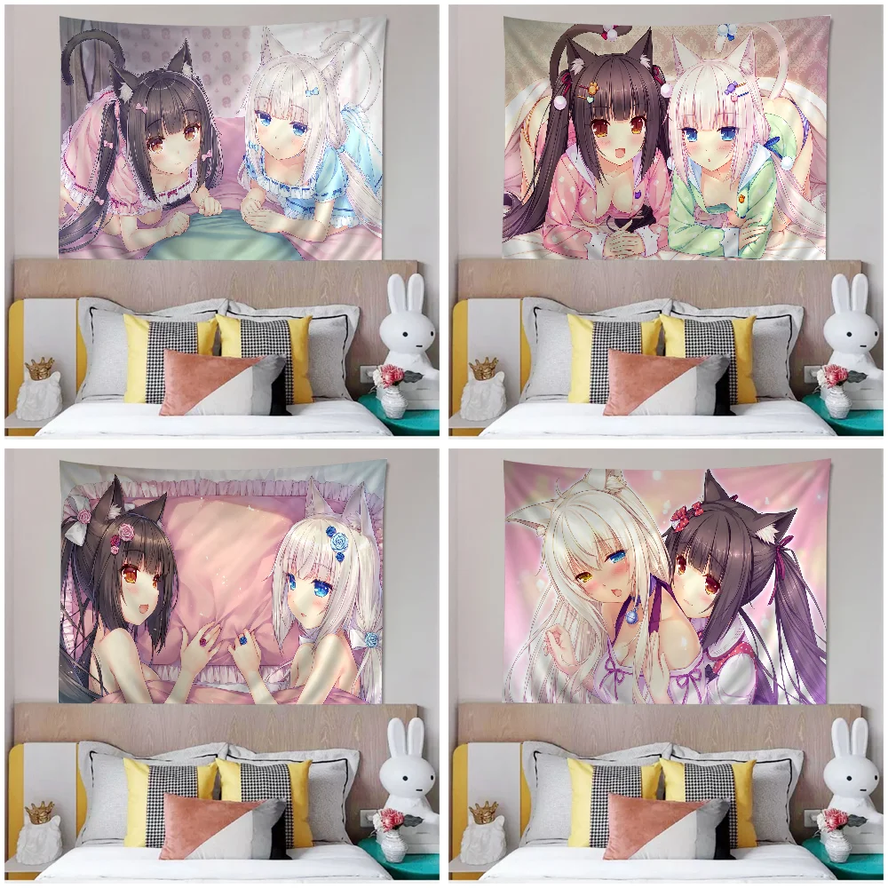 Nekopara Chocola Hanging Bohemian Tapestry Bohemian Wall Tapestries Mandala Cheap Hippie Wall Hanging