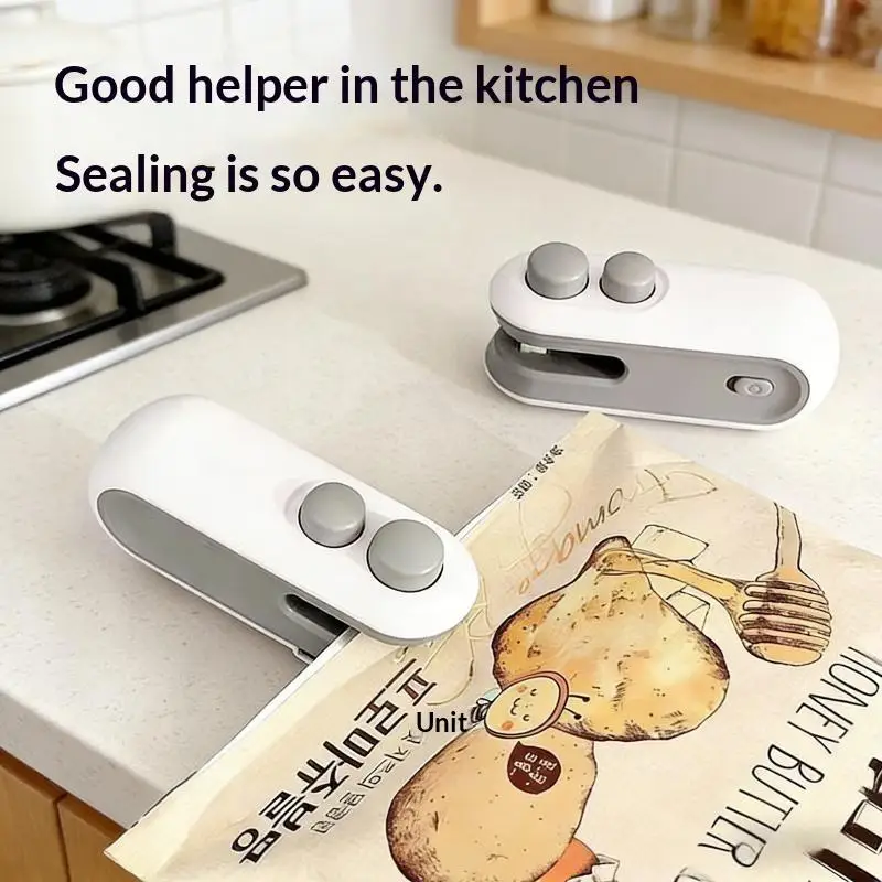 Portable Mini Bag Sealer 2 in 1 Handheld Sealer Cutter for Opened Snack Food Storage Fresh Keeping