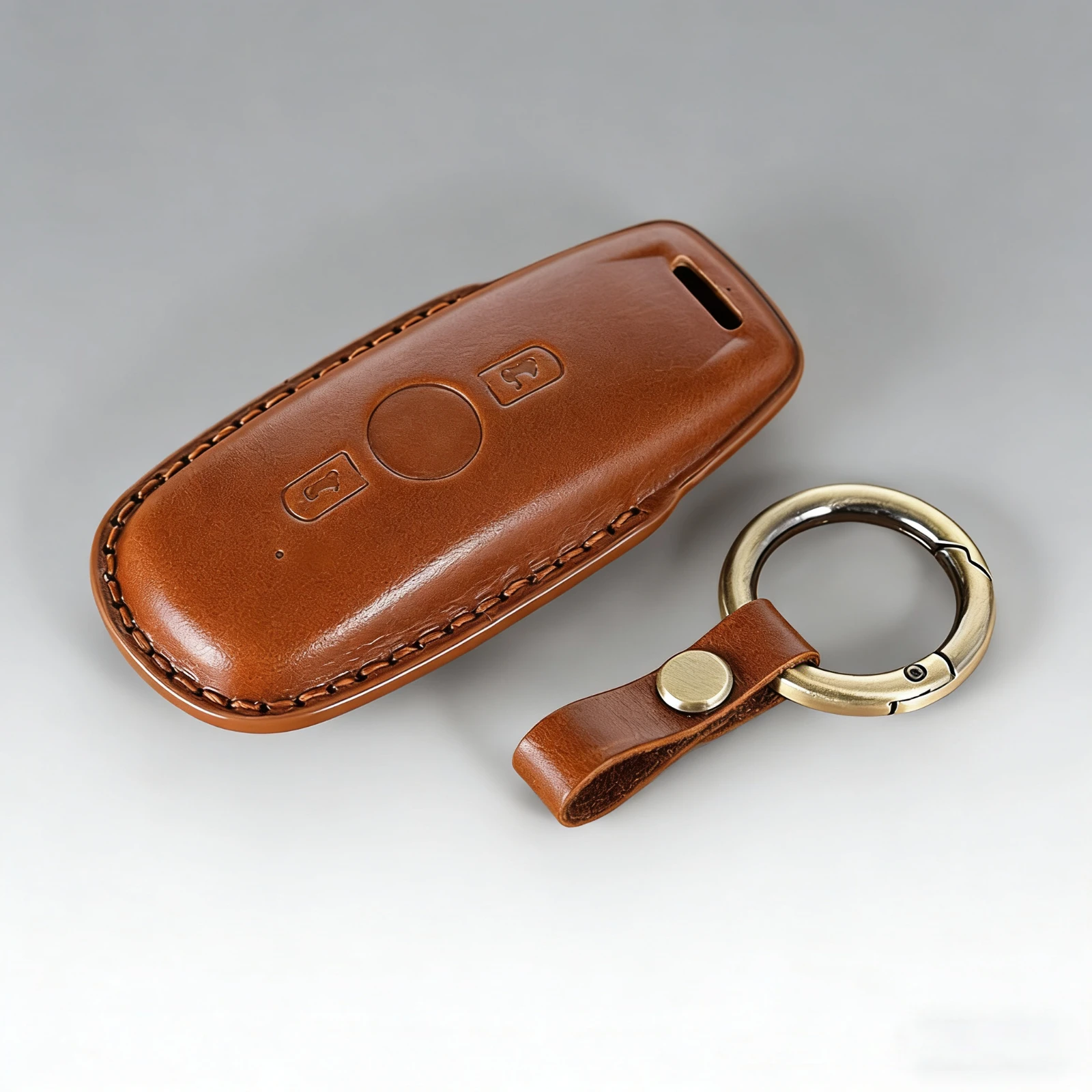 Genuine Leather Keychain Motorcycle Case For Honda GL1800 Gold Wing GoldWing 2018 2019 2020 Key Caps Holder Accessories