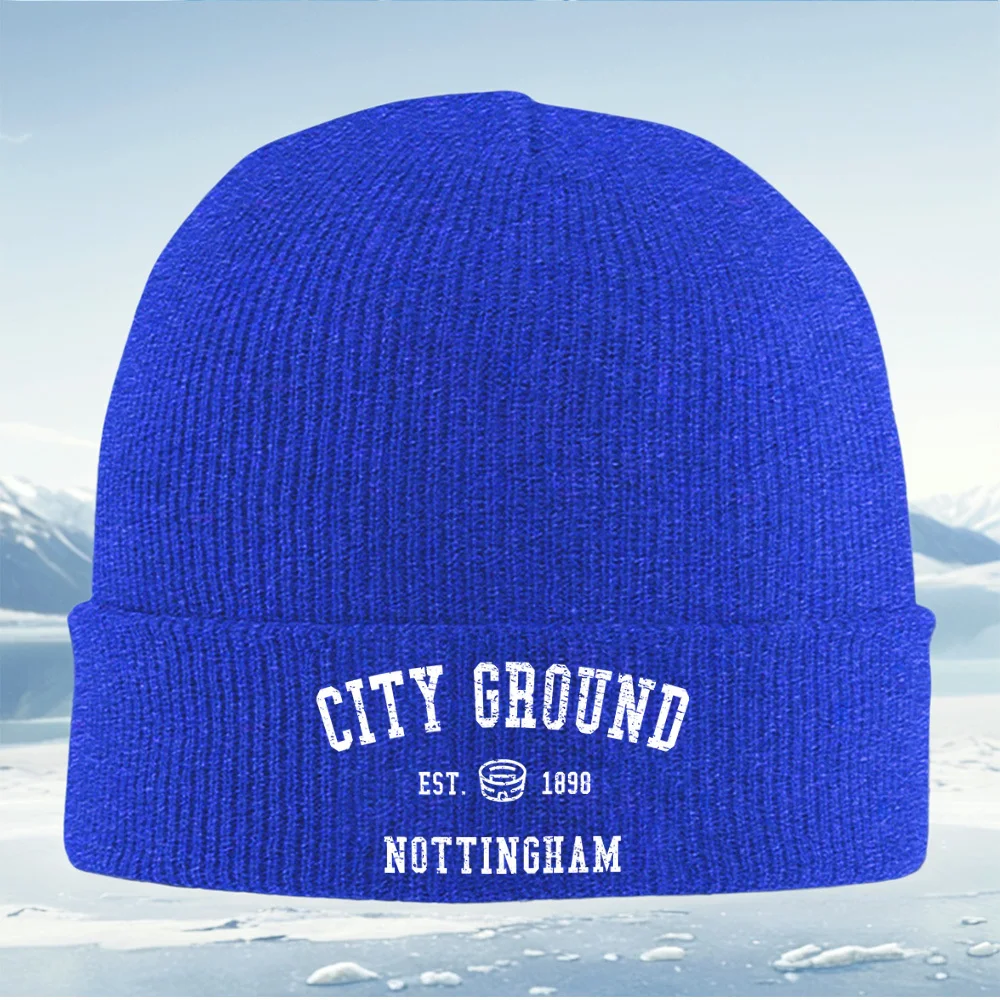 أرض المدينة EST. 1898 NOTTINGHAM شعار الرجال النساء للجنسين محبوك قبعة قبعة صوفية قبعة الشتاء الحرارية الدافئة عيد الميلاد في الهواء الطلق Cyc