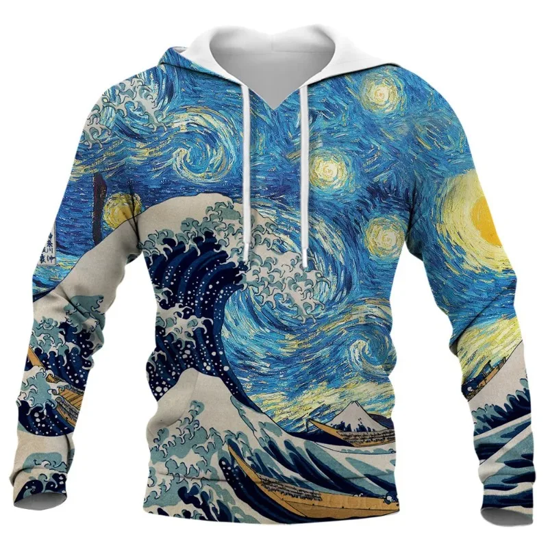 

2025 New Fashionable 3D Printed Oil Painting Pattern Printed Men's and Women's Hoodies Sportswear Home Trendy Hoodie