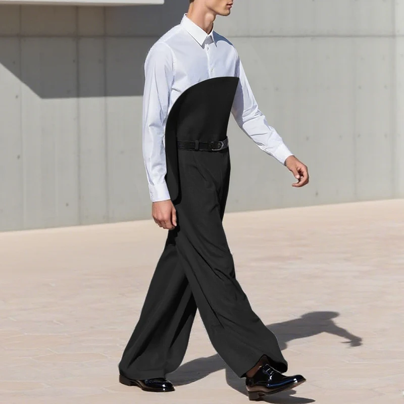 INCERUN Pantaloni da uomo Pantaloni da jogging con lacci tinta unita Pantaloni casual Tute da uomo Streetwear Personalità allentata Moda Pantaloni lunghi maschili