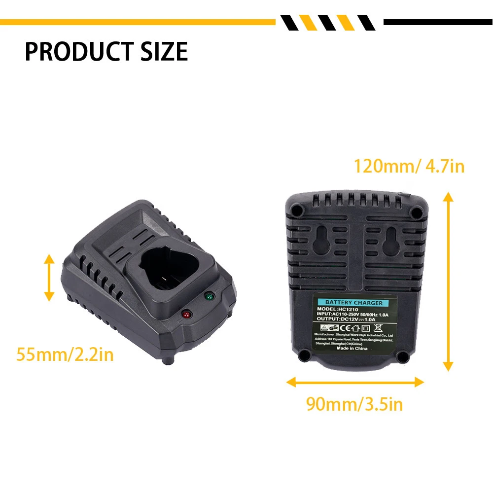 12V Lithium Battery Charger ABS Fireproof Shell 100‑240V 1A Fast Charging For Bosch Electric Drill Power Tool Accessories