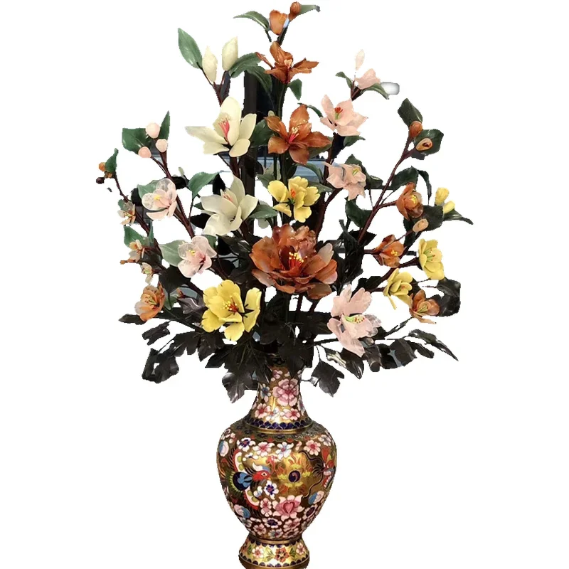 Traditionelle Cloisonné-Vase aus Peking als Heimdekoration