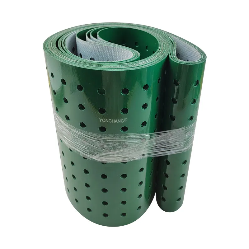 

Punch holesconveyor belts, pvc conveyor belts, green Punch holes flat belts, product specifications complete (can be customized)