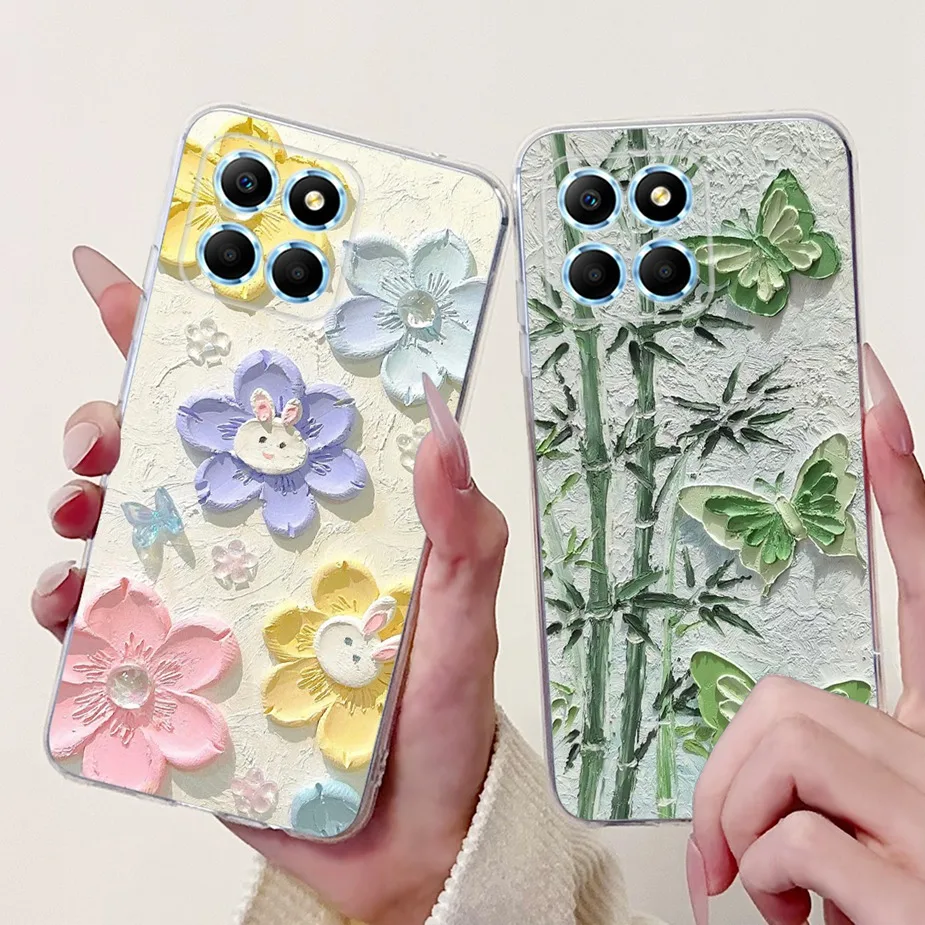 Para Honor X6 X6a X6b funda nueva moda cubierta pintada funda de teléfono de silicona suave para Honor X6a X 6b HonorX6 HonorX6a HonorX6b Fundas