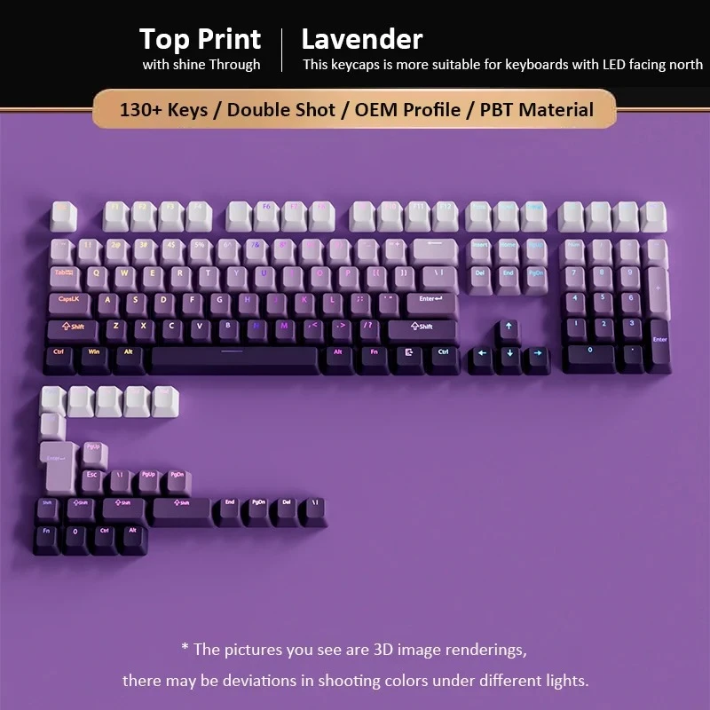 135 مفتاح متدرج وردي مزدوج النار PBT أغطية مفاتيح OEM الملف الشخصي RGB أغطية مفاتيح بإضاءة خلفية لمفاتيح Gateron Cherry MX لوحة المفاتيح الميكانيكية #5