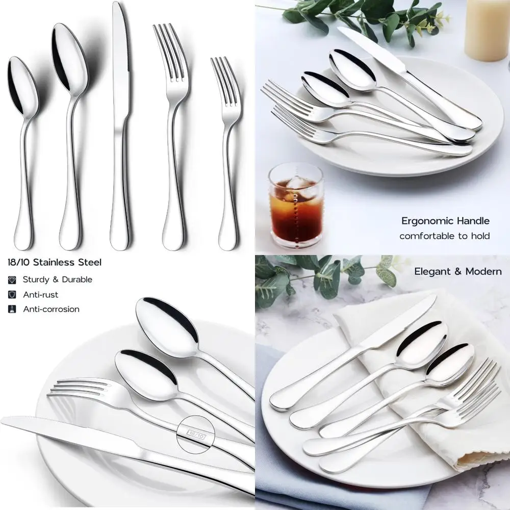 

12-Person Stainless Steel 18/10 Flatware Set with 60 Pieces