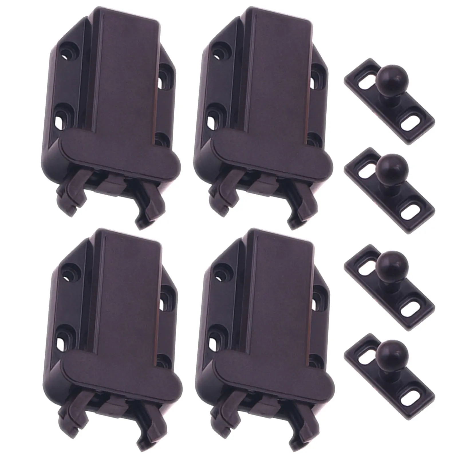 4Pcs Strong Bearing Capacity Push Catch Latch Touch Catch Spring Lock for Cabinet Cupboard Drawer Door Invisible Auto Open Lock