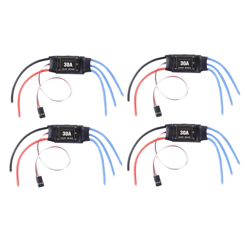 

A45F-4PCS 2-4S 30A RC Brushless ESC Electric Speed Controller 5V 2A For 2 To 4S Lipo Battery DIY Multicopter Quadcopter