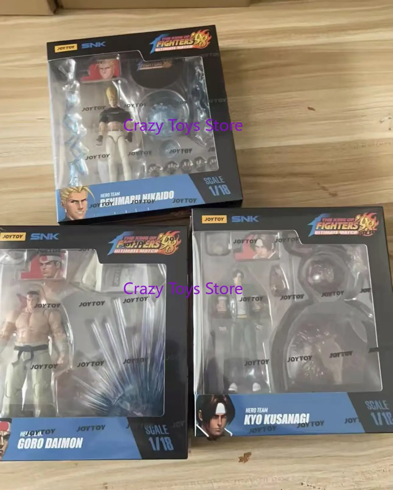 

In Stock Joytoy Dark Sources X SNK King of Fighters 98UM The Protagonist Team Kusanagi Kyo Omen Goro Nikaido Hongmaru Trio
