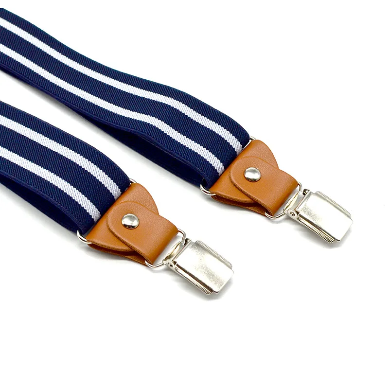 Adult Suspenders 3.5cm 3 Clips Y-Type British Retro Men's Striped Elastic braces Clips Adjustable Wedding Party Accessories