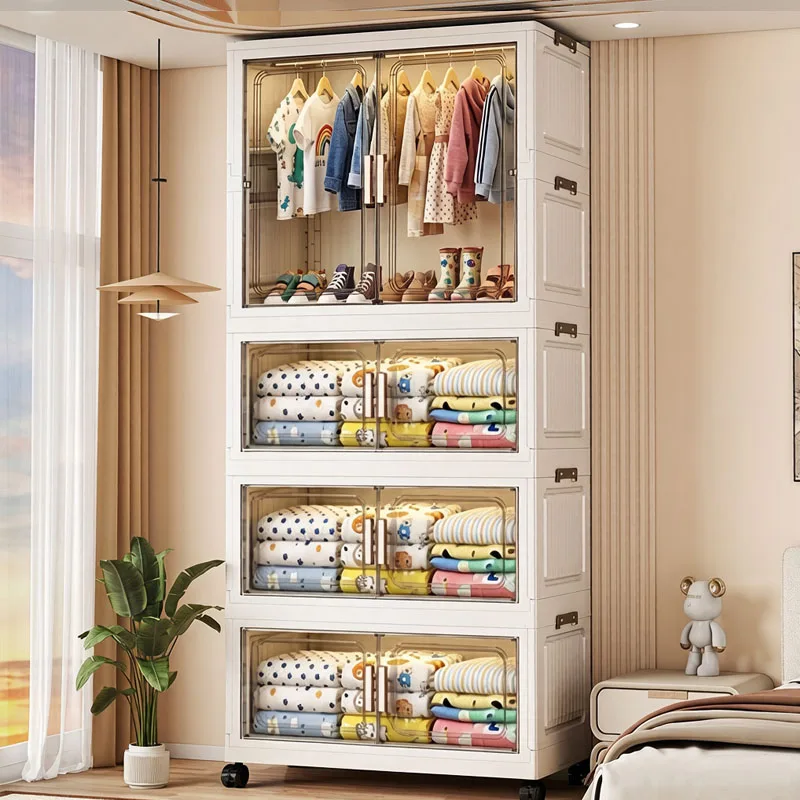 Multi-specification Multifunction Storage Cabinet Large Dustproof Wardrobe Sundries Cabin Folding Locker Folding Storage Cabinet Et Multi-scene Storage