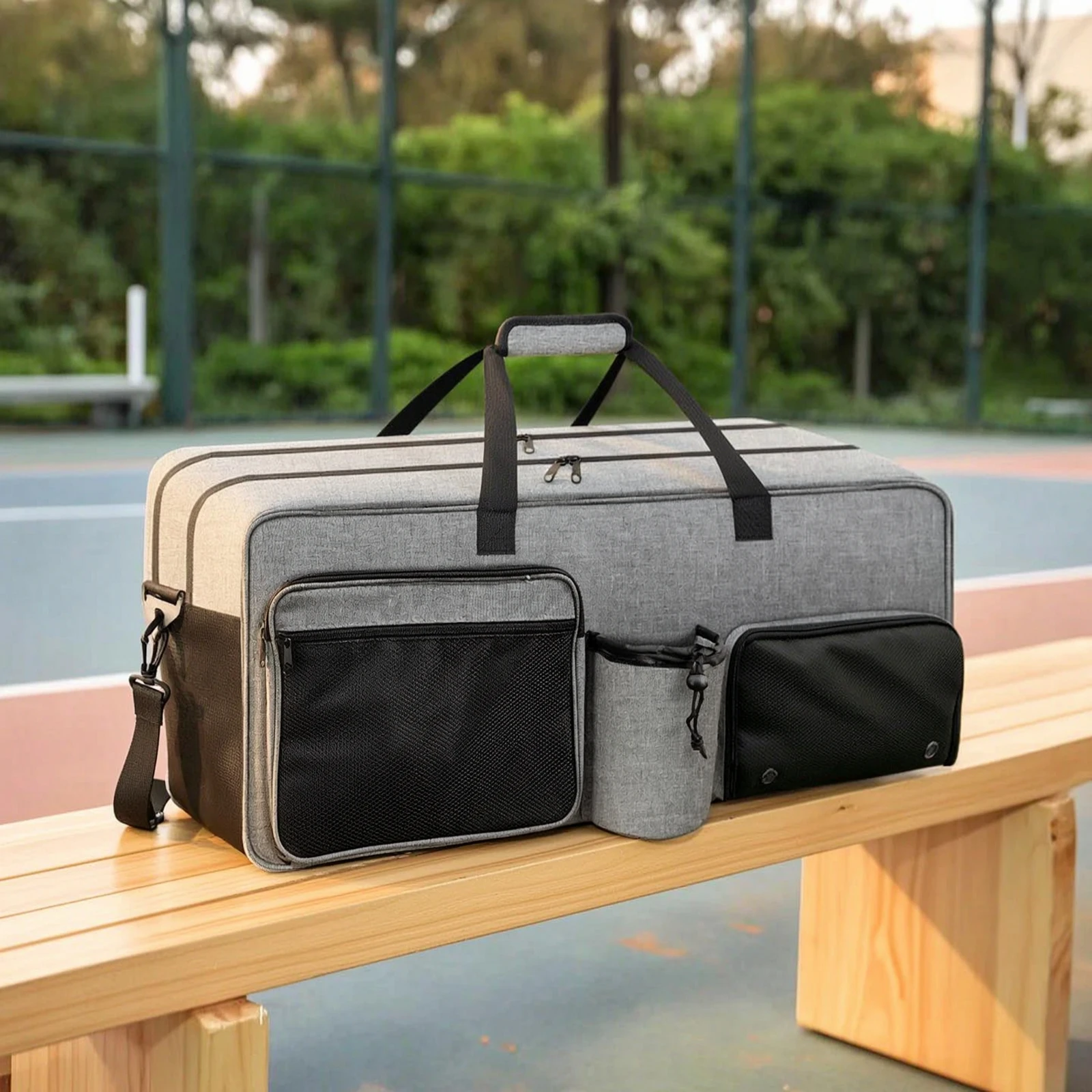 Tennis Racket Bag with Shoe Compartment Waterproof Bottom Tennis Bag with Shoe Compartment Multi Pocket Organized for Athletes