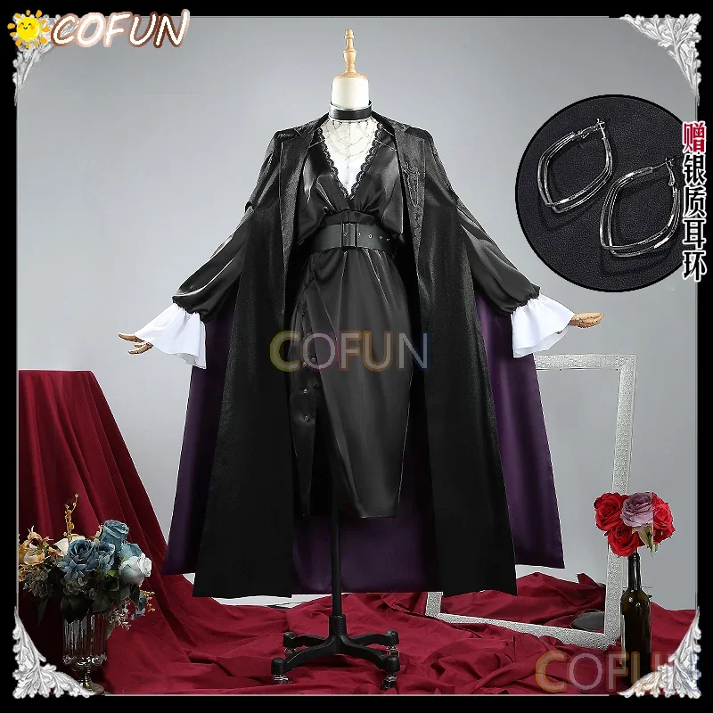 COFUN [Customized] Game Path To Nowhere Happyzoo Langley Cosplay Costume Halloween Game Suit Black Cloak Dress Women Set