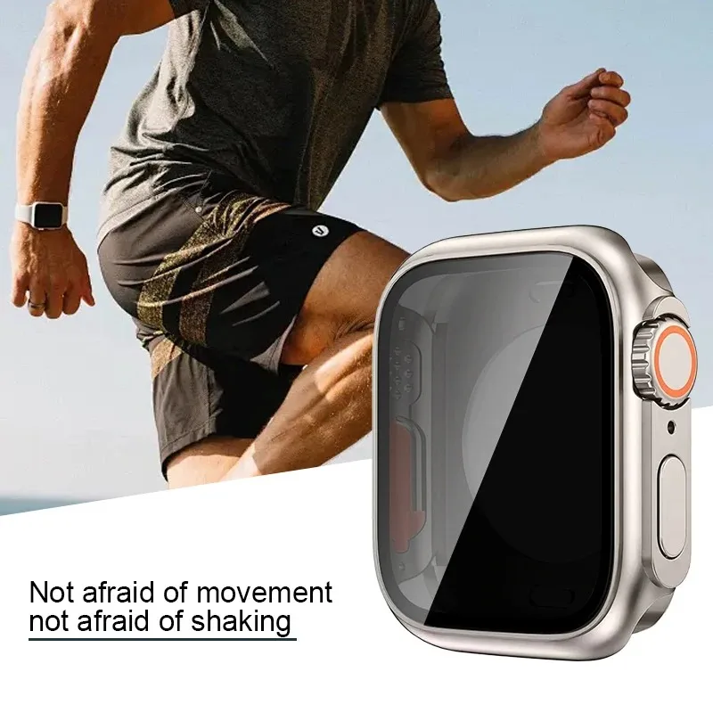 Housse de protection d'écran pour Apple Watch, 46mm 45mm 44mm 40mm 41mm, PC dur HD/boîtier de confidentialité iwatch 10 9 8 7 SE 6 5 4, changement vers Ultra