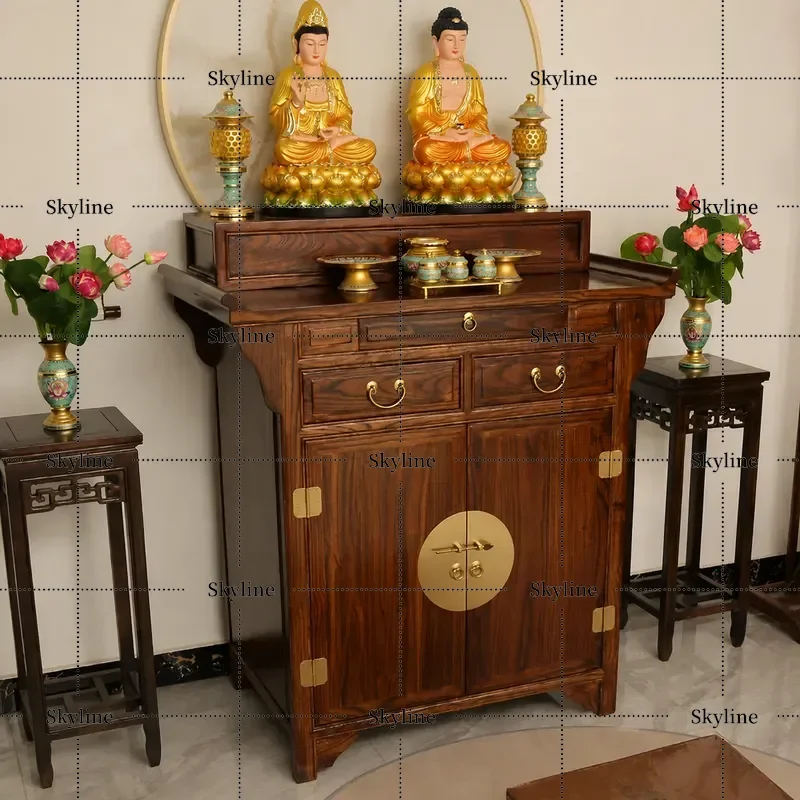 for New Chinese Solid Wood Incense Table Household Base Heightened Tribute Modern Candle Buddhist Table