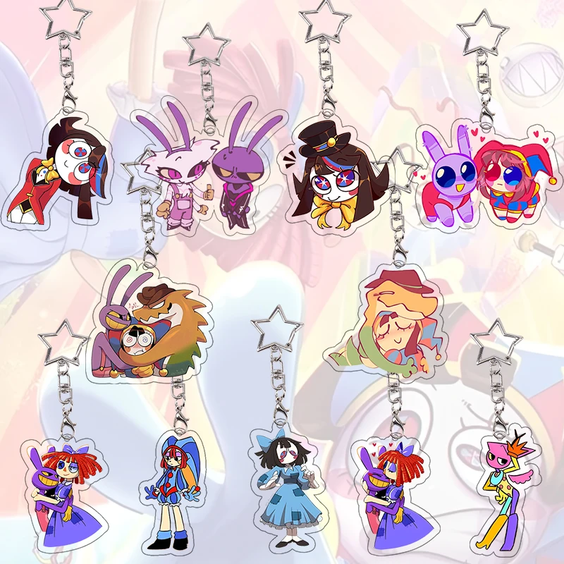 Pomni Jax Acryl-Schlüsselanhänger Gangle Ragatha Kawaii Student Caine Sammlerstück Anhänger Dekoration Mädchen Ragatha Geburtstagsgeschenk