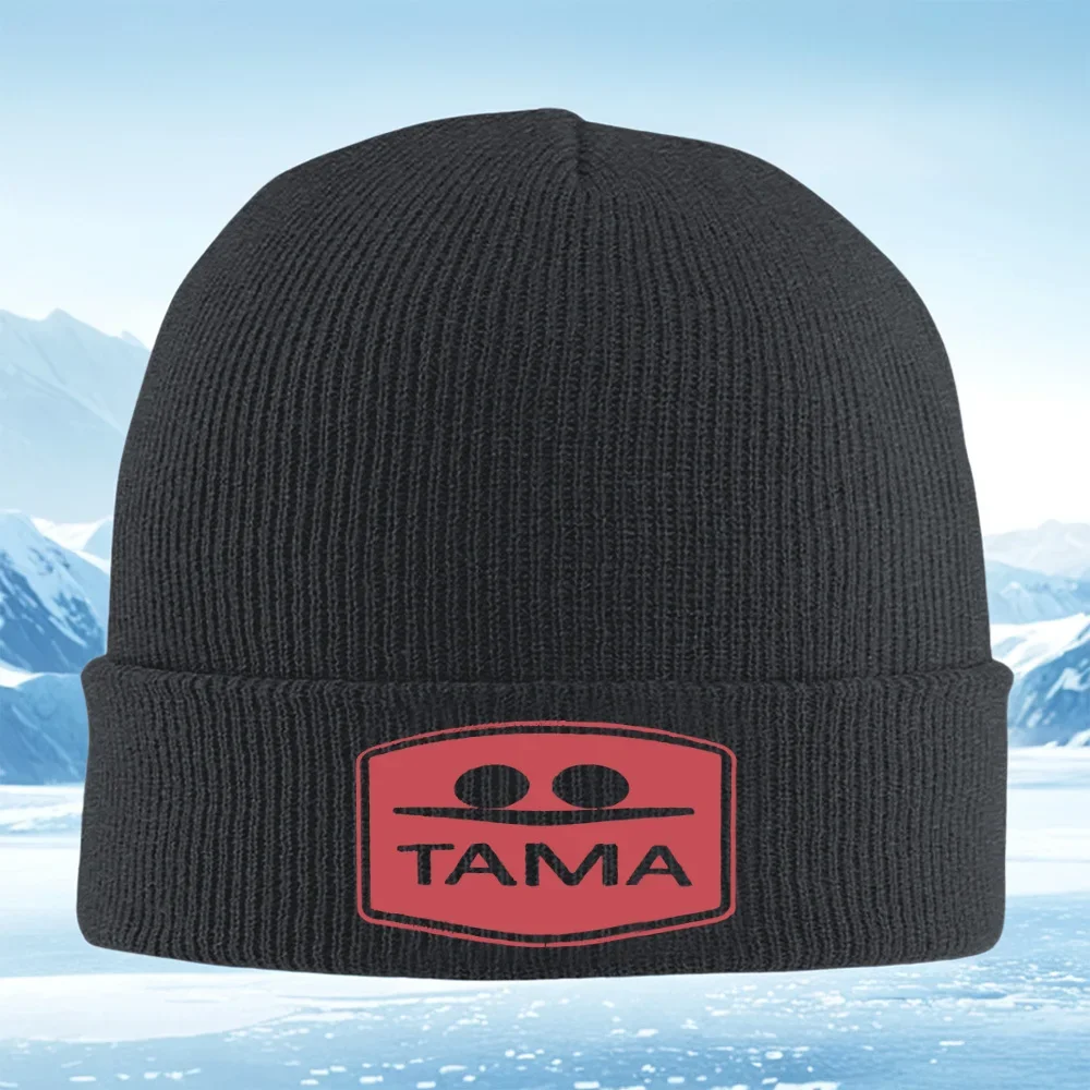 2026 Two black circles above word TAMA Men Women Unisex Knitted Hat Beanie Pullover Cap Winter Thermal Warm Christmas Outdoor Cy