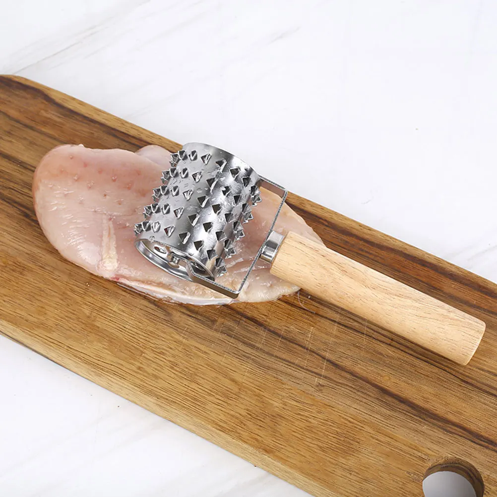 

Stainless Steel Meat Tenderizer Roller Home Kitchen Tool for Steak Chicken Rolling Pin Hammer Masher Practical Ergonomic