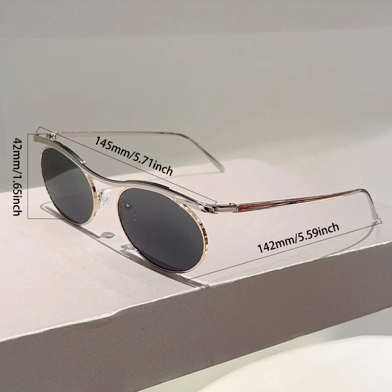 Vintage Kleine Runde Legierungs-Steampunk-Sonnenbrille für Männer Neue Mode Gradient Gothic Punk Sonnenbrille für Frauen Trendige Fahrbrille – Detail 2