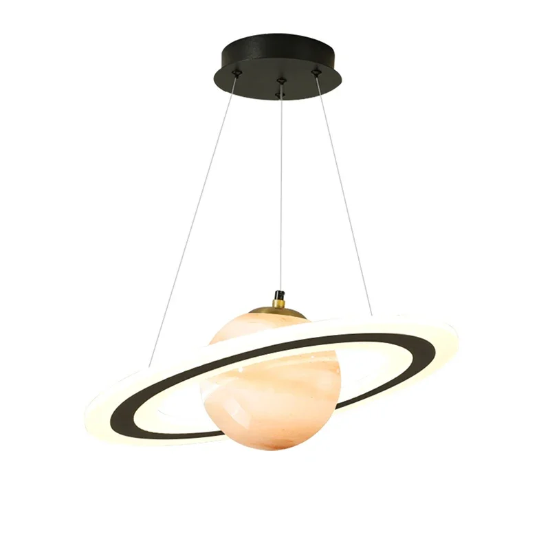 Bambini nordici lampade a sospensione a Led palla di vetro bambino camera da letto Nursery Decor lampadario a soffitto sala da pranzo illuminazione apparecchio di Design