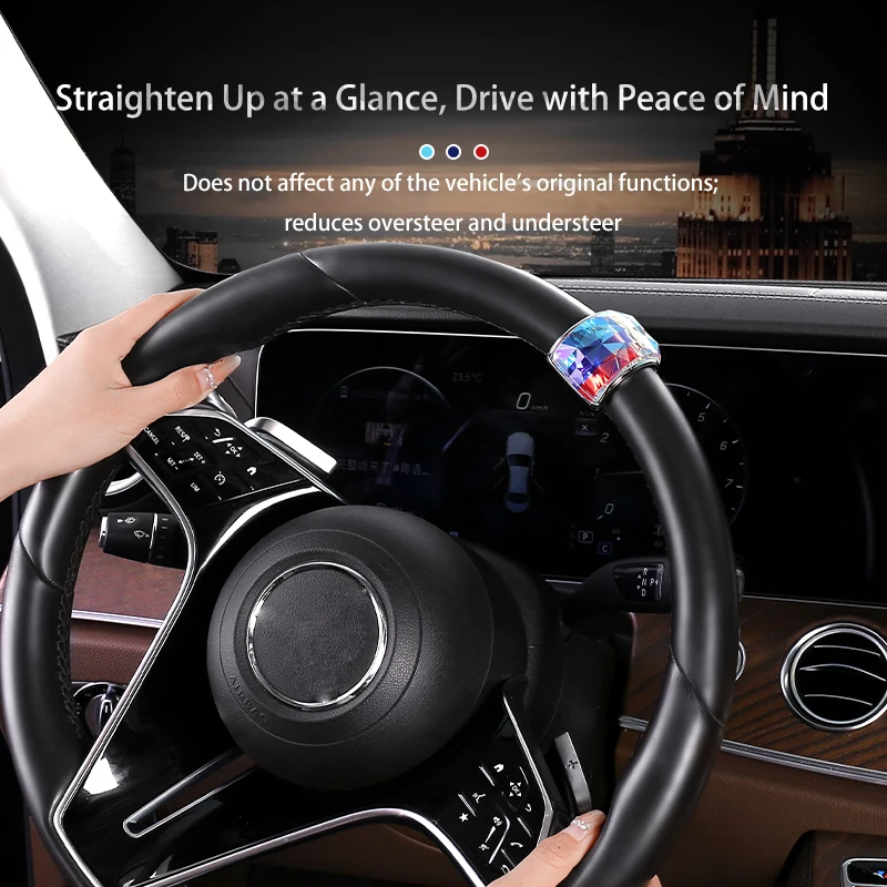 Car Decoration Crystal Style Top Mark Steering Center Correction Mark Car Design Steering Wheel Accessories