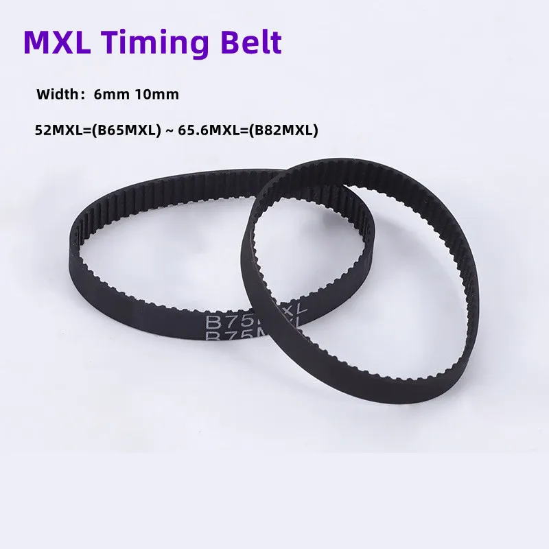 1Pcs MXL Timing Belt Width 6 10mm Closed Loop Rubber Synchronous Belt B65 B66 B67 B68B~B82MXL
