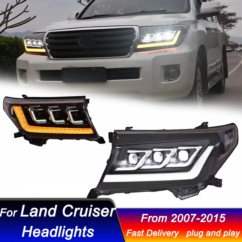 

Car Headlights For Toyota Land Cruiser 2007-2015 new style LED Head Lamp Upgrade DRL Dynamic Signal Lamp Front light Assembly