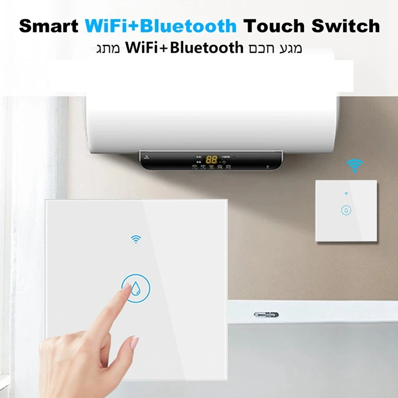 40A Tuya Smart Wifi Water Heater Boiler Touch Switch Air Conditioner Light Timing EU Wall App For Alexa Home