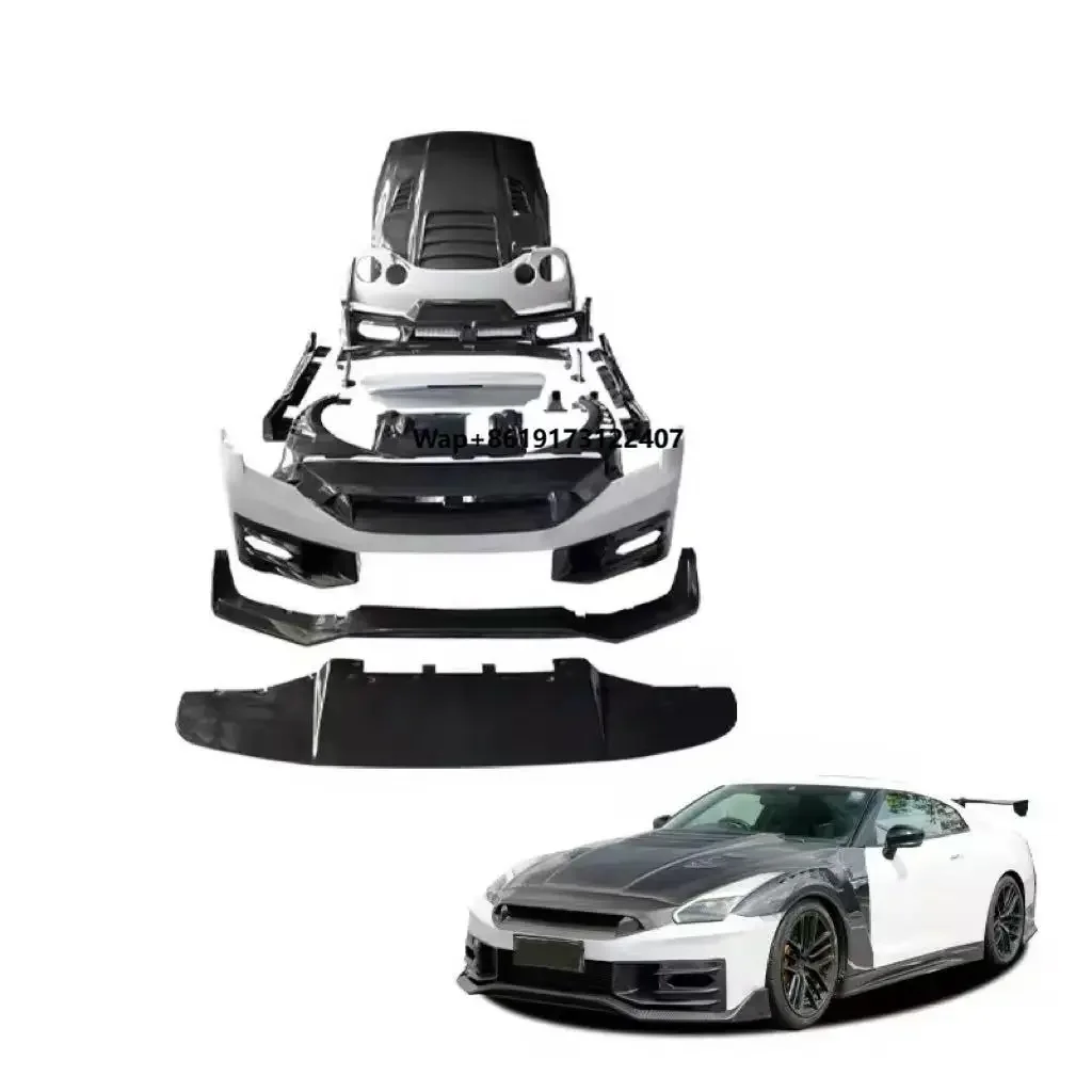 Car Body Kit GTR GTR35 Upgrade to NISM Style Half Carbon Plastic Car Bumper for  Front Rear Bumper 2008-2017 Bodykit