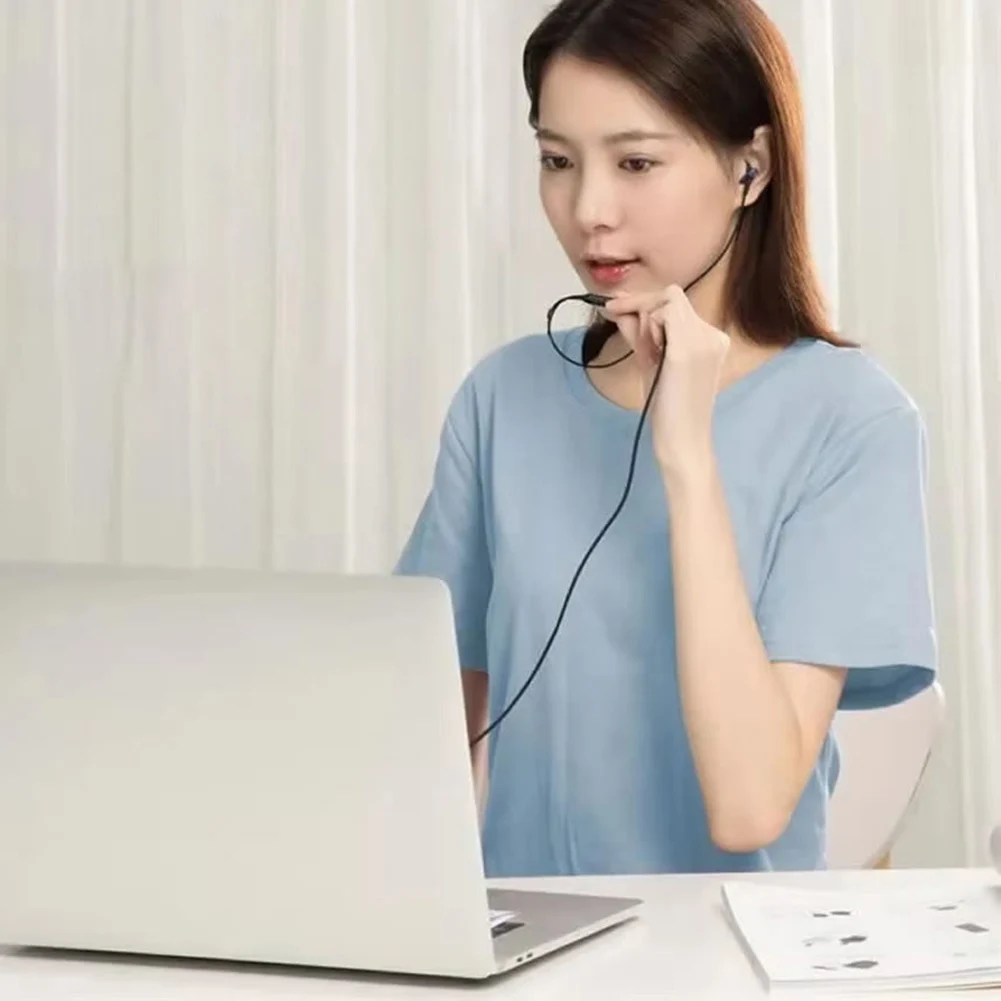 Comfortable Single-Side Wired Earphone with 120cm Cable and PVC Material Suitable for All Smartphones Black Color