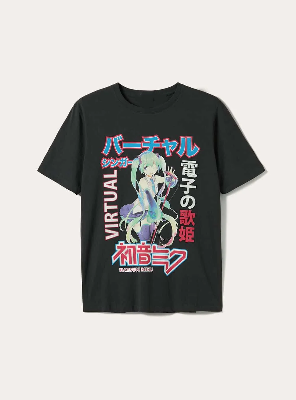 Hatsune Miku Cartoon Cartoon Cartoon Street Fashion Casual Cotton Short Sleeve Men's and Women's Large Loose T-shirt