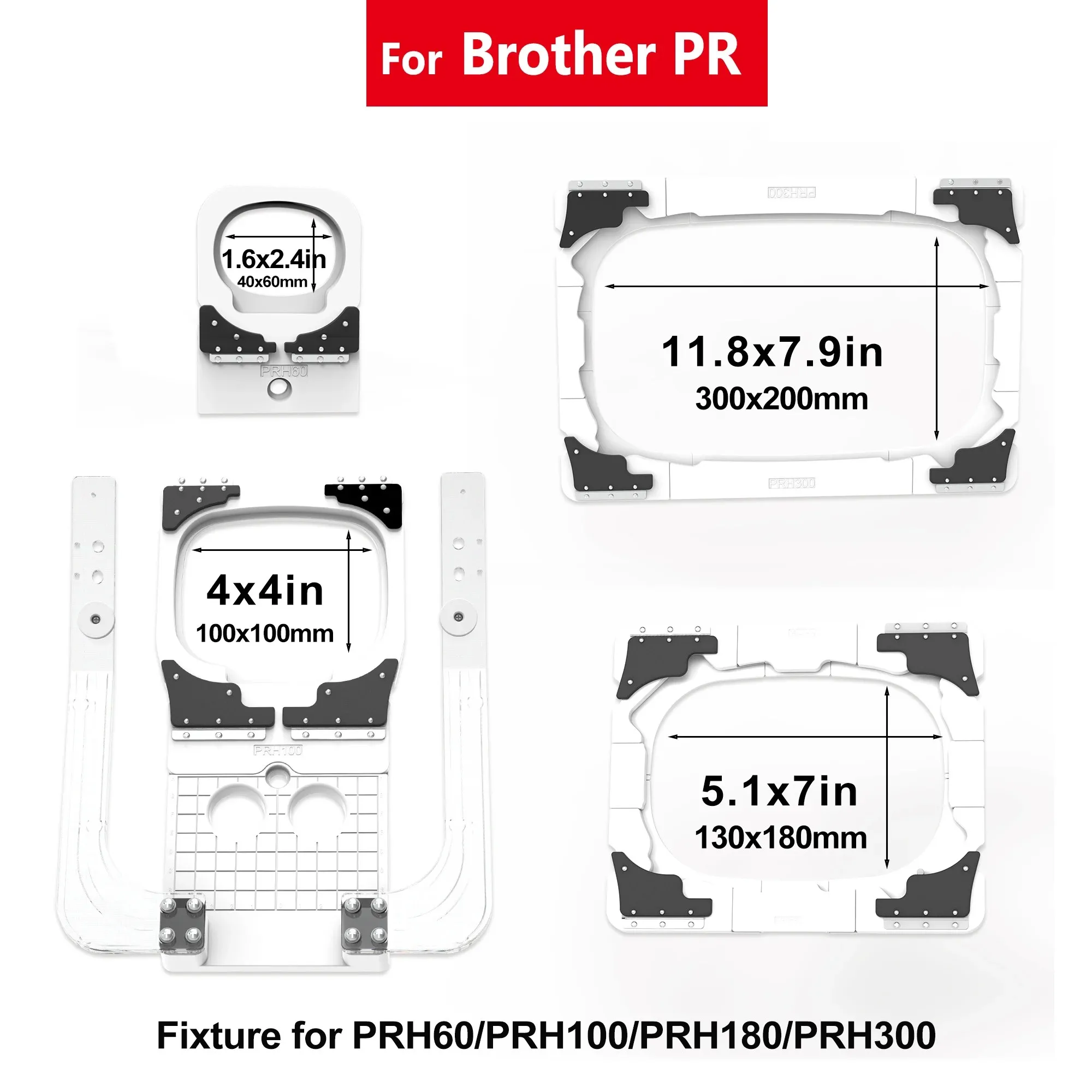 

Hooping Station Fixtures for Tubular Hoops of Brother PR600 PR1000E PR1000 PR655 etc. Embroidery Machines