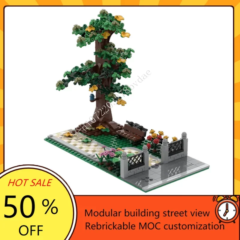 

395 шт., модульная модель Little Park MOC, креативная модель с видом на улицу, головоломка на заказ, архитектура, сделай сам, образование, сборная модель, игрушки, подарки