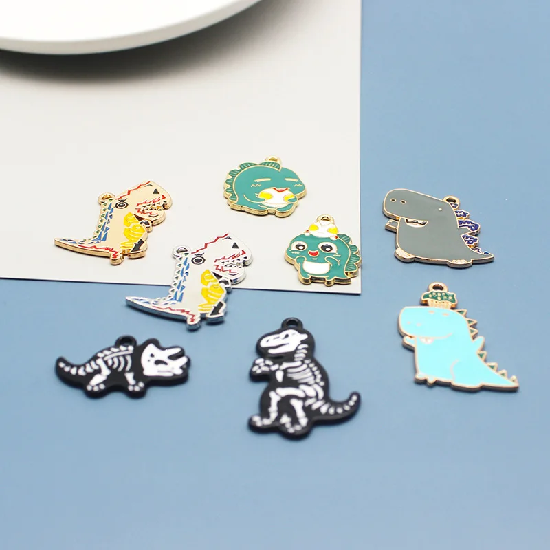 20 Pcs/lot Fashion Cute Little Dinosaur Pendant Making Accessories Charms For Women, Earrings/Necklace Handmade DIY Jewelry