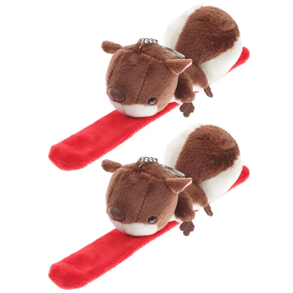 

2Pcs Squirrel Slap Bracelet Kids Snap Band Animal Theme Party Favor Fun Gift for Children Birthday Festival Children's Day